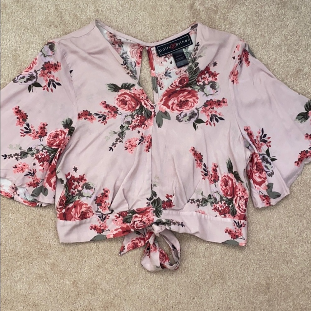Poly &Esther Floral crop Top
